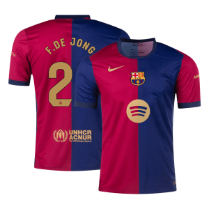 F.DE JONG #21 Barcelona Home Soccer Jersey 2024/25 – Spotify Logo Without Text